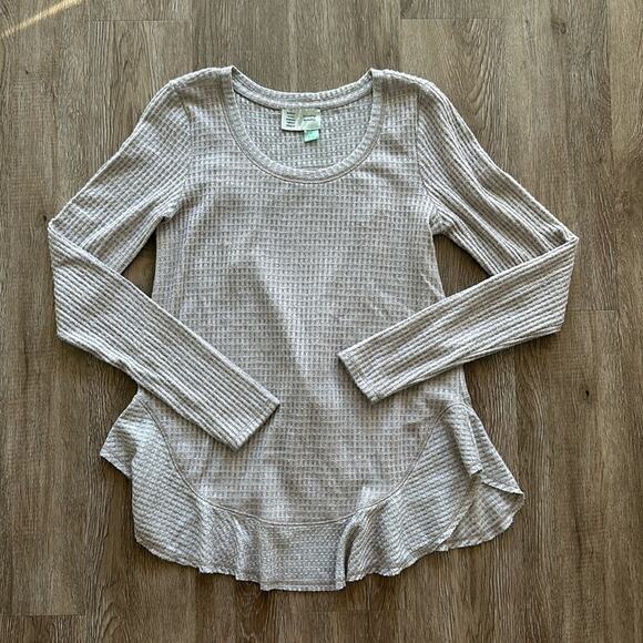Anthropologie Saturday Sunday Wendy Waffle Long Sleeve Top - Picture 1 of 5